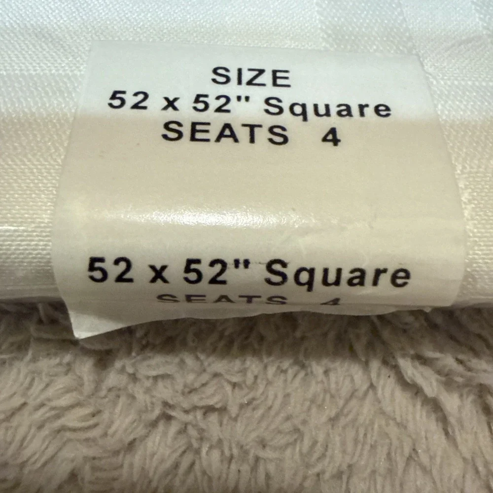 Vintage Origins Microfiber Tablecloth Beige Square 52x52 Square Spill Proof NEW